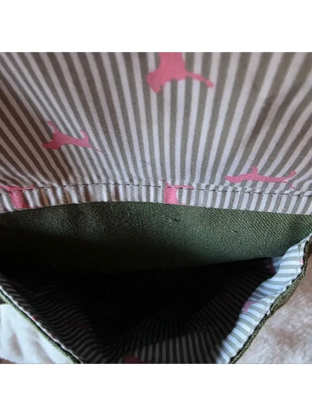 PINK Olive Green and Pink Graphic Weekend Duffel *Rare* - Picture 9 of 13